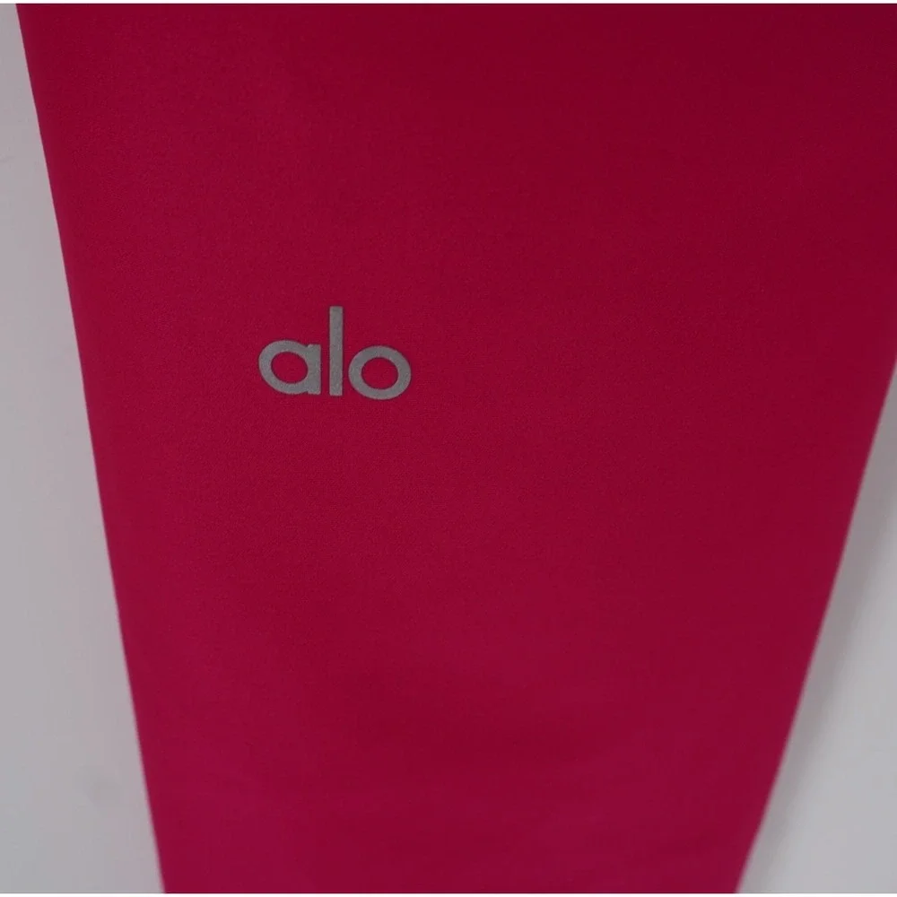 Alo Yoga Pink High Waist Airlift Leggings Large RN 87370 Hot Pink Gym Pilates